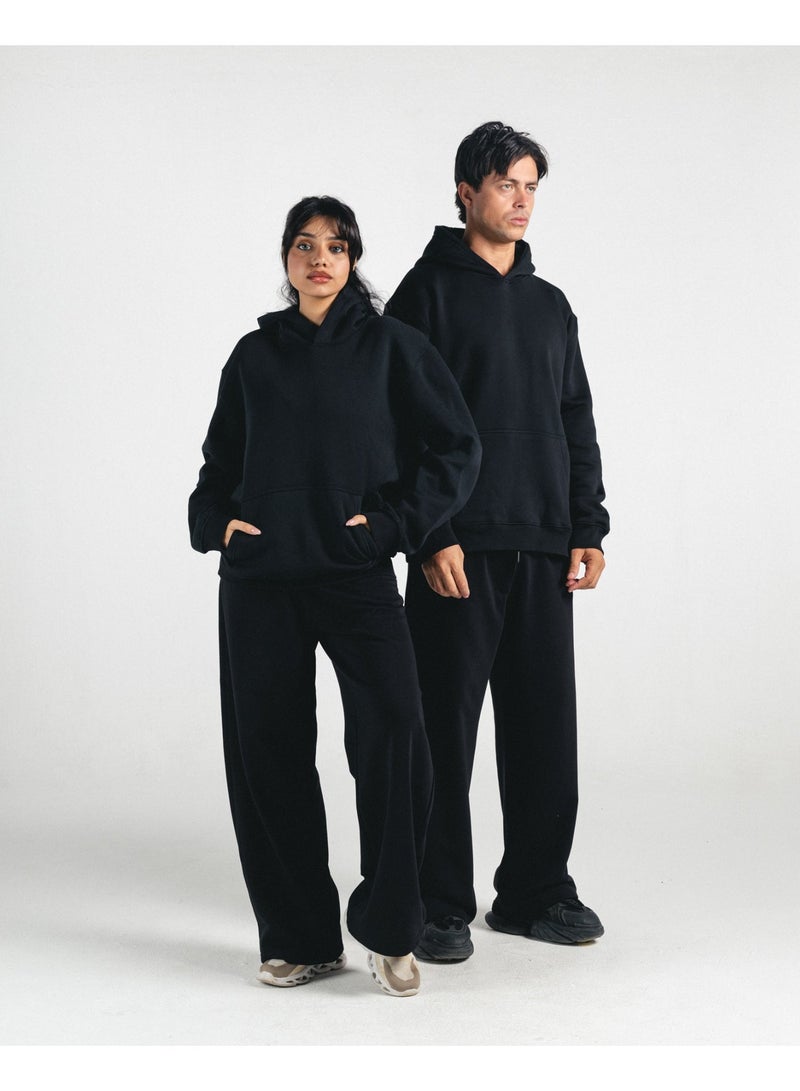 Feathers Unisex Full set 2Piece Winter Set 100% Cotton Oversized Hoodies & Wide Leg Sweatpants - Image 2