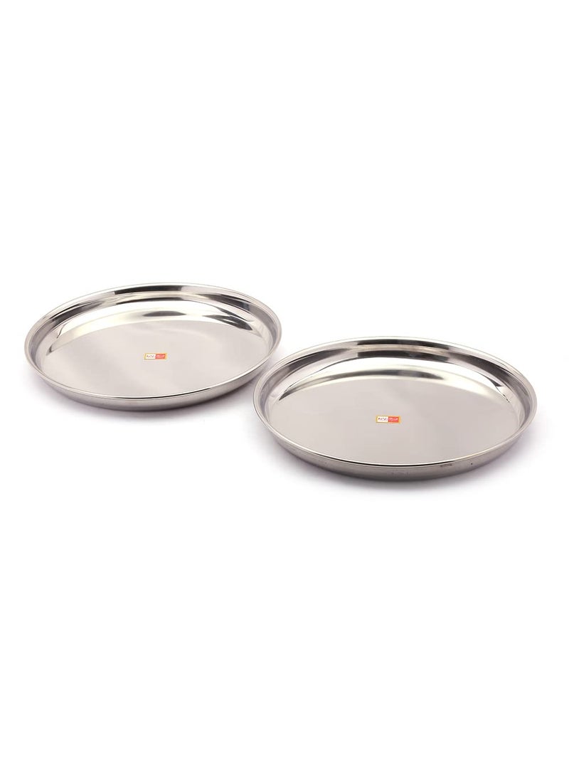 KCL - KCL Stainless Steel Heavy Gauge Dinner Thali Set - Set of 2 - Image 1