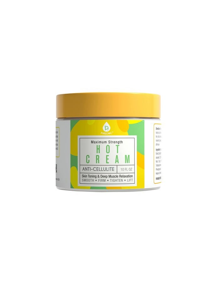 Pursonic Anti Cellulite & Muscle Relaxation Hot Cream, Diminish the Appearance Of Varicose Veins, Improves Skin Texture & Tightness, Softens & Hydrates. Made With All Natural Ingredients - Image 1