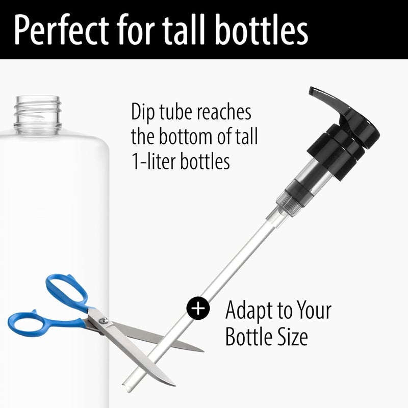 Bar5F Pump for 33.8-Oz Shampoo and Conditioner Liter Bottles (Fits 1" inch Bottle Neck 28/410) 2-Pack - Image 3