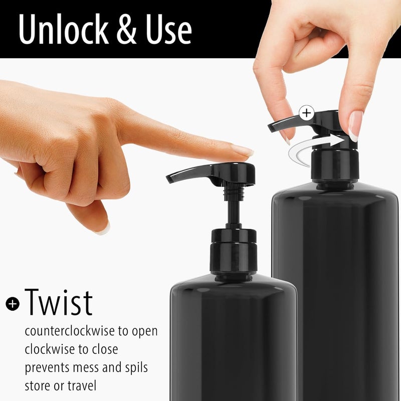 Bar5F Pump for 33.8-Oz Shampoo and Conditioner Liter Bottles (Fits 1" inch Bottle Neck 28/410) 2-Pack - Image 5