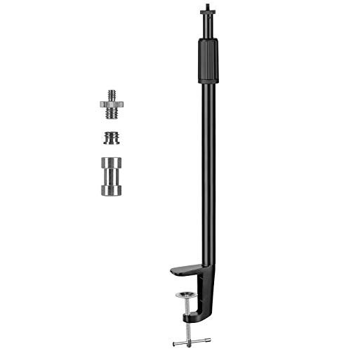 TARION Desktop Light Stand with 1/4" 3/8" Screws for Ring Light Tabletop Mount L Shape Clip Stand Adjustable 14-25in/35-64cm for Live Streaming Photograpghy Videograpghy Film Shooting Virtual Meetings - Image 3