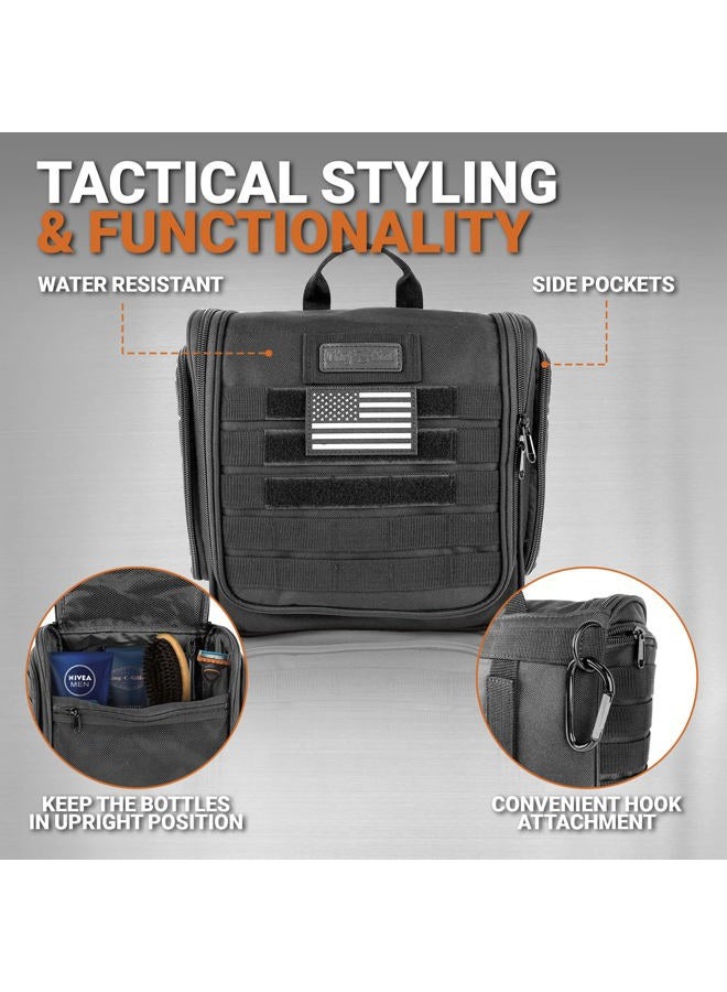 Chef Sac Tactical Toiletry Bag Dopp Kit, Hanging Travel Organizer with 12 Compartments, MOLLE Webbing, Detachable Paracord Handle, Heavy Duty Zippers, Mens Shower Bag for Travel - Image 2