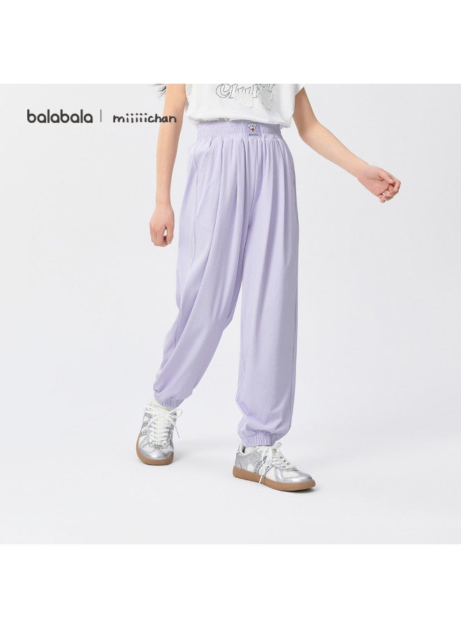 Balabala Girls Pants Kids Casual Trousers 2025 Summer Long Pants Mosquito-proof Cool Comfortable Loose Fit Exquisite - Image 5