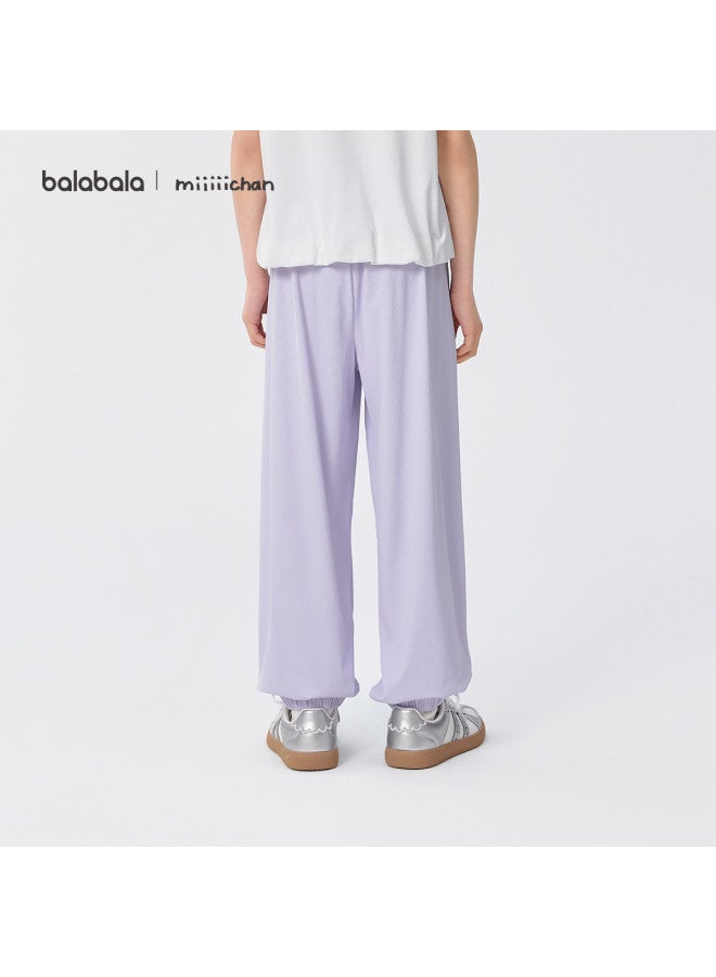 Balabala Girls Pants Kids Casual Trousers 2025 Summer Long Pants Mosquito-proof Cool Comfortable Loose Fit Exquisite - Image 4