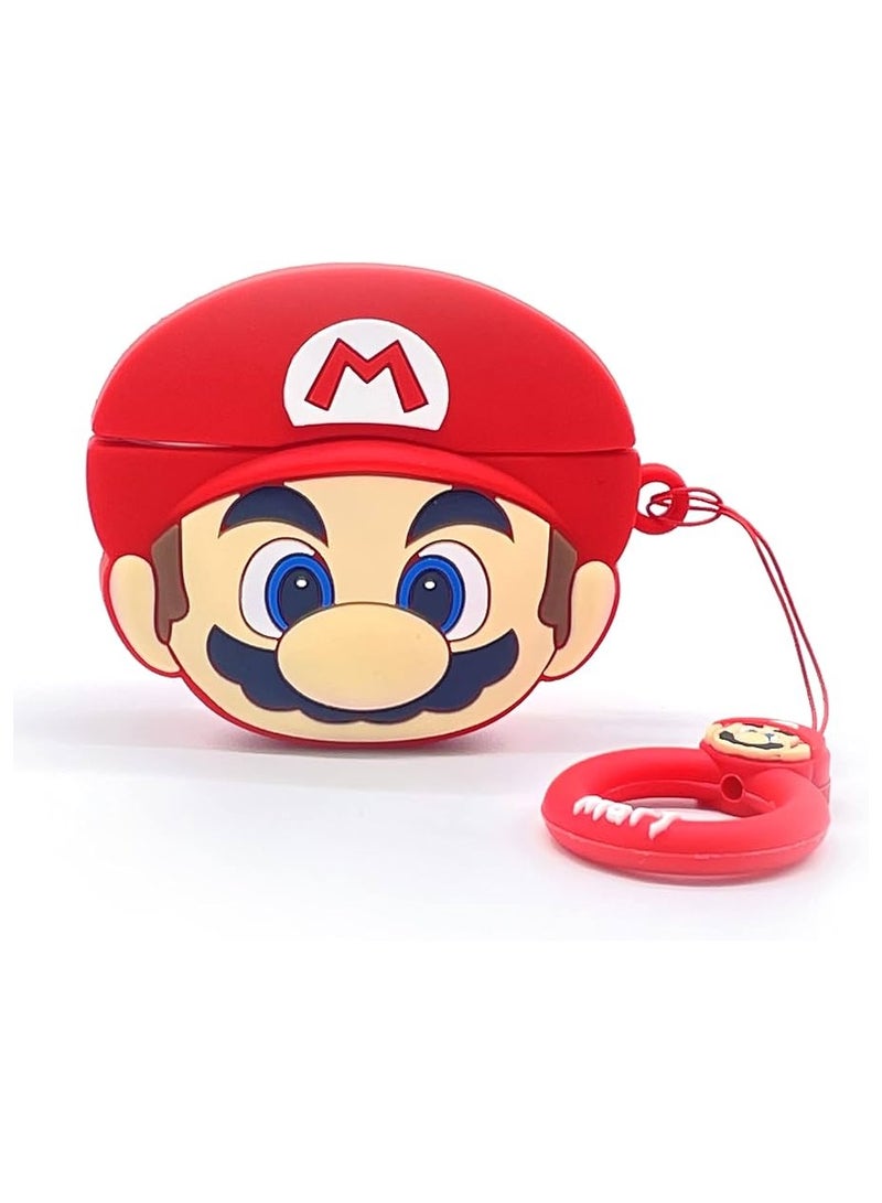 Silicone Shockproof Cover for Apple Airpods Pro 2nd, New 3D Cute Cartoon Creative Fun Case Skin with Keychain Design for Airpods Pro 2nd Charging Case (Mario) - Image 1