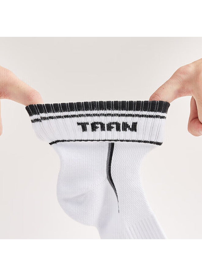 Taan Badminton Socks, Sports Socks, Thickened Terry Bottom, Shock-absorbing, Breathable, Mid-calf, Men's Style T343, Three-pair Pack - Image 5
