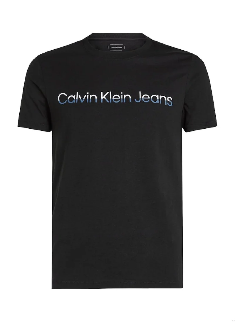 Calvin Klein Jeans Men's Two Tone T-Shirt, Black - Cotton