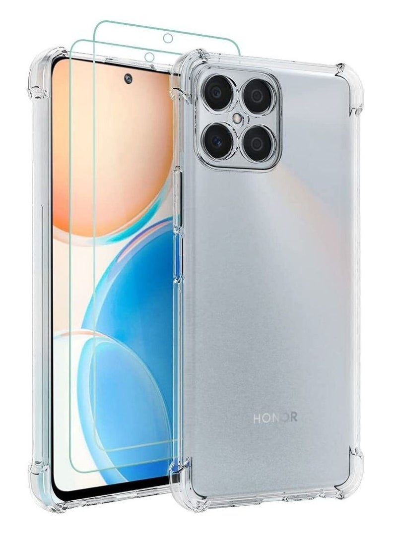 بورتوني جراب Honor X8a مع حماية الكاميرا ممتص الصدمات وغطاء واقٍ شفاف ناعم لهاتف Huaweo Honor X8a - Image 1