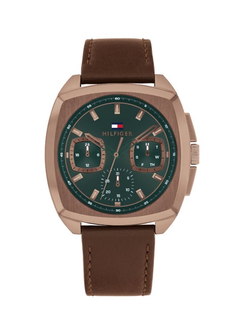 Tonneau Analog Men's Green Case Watch - 1710557