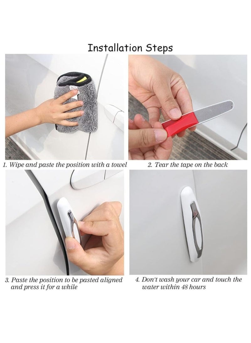 RATSAW 4 PCS Car Door Edge Guard Protectors Anti Collision Universal Silicone Car Door Anti Static Protector Strip Car Bumper Edge Guards Strips for Various Car Pads Door Shock Absorbers White  - Image 3