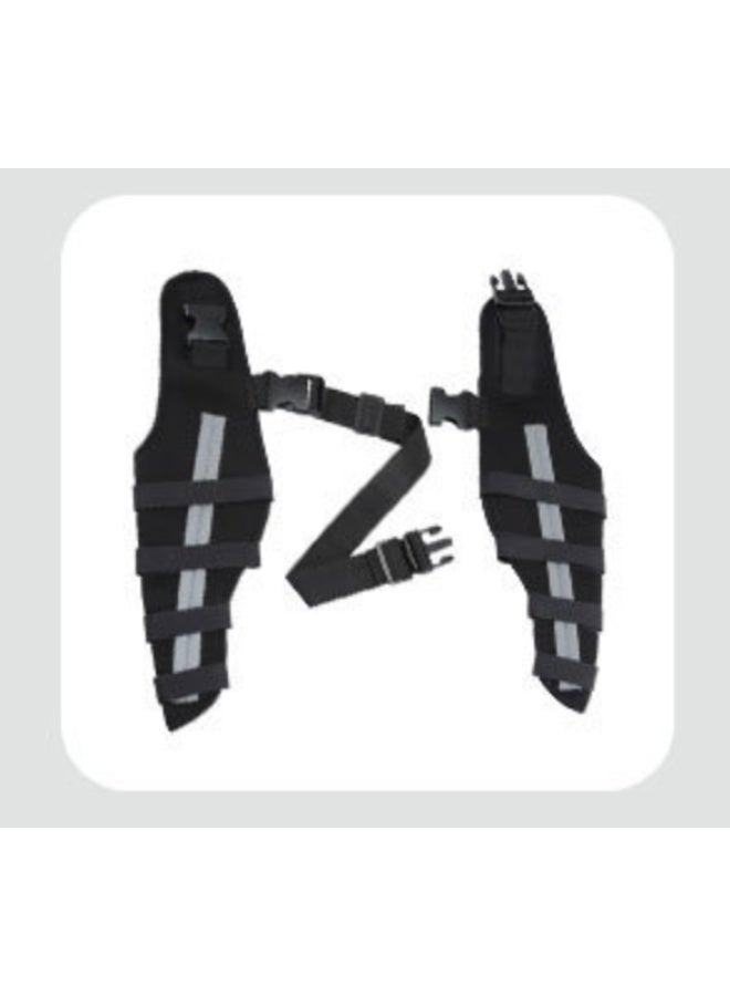 دعامة ركبة الكلب قابلة للتعديل دعامة مزدوجة للساق الخلفية مع دعم مرن بمفصل معدني وأحزمة مقعد عاكسة دعامة Acl للكلب للساق الخلفية، سوداء - Image 3