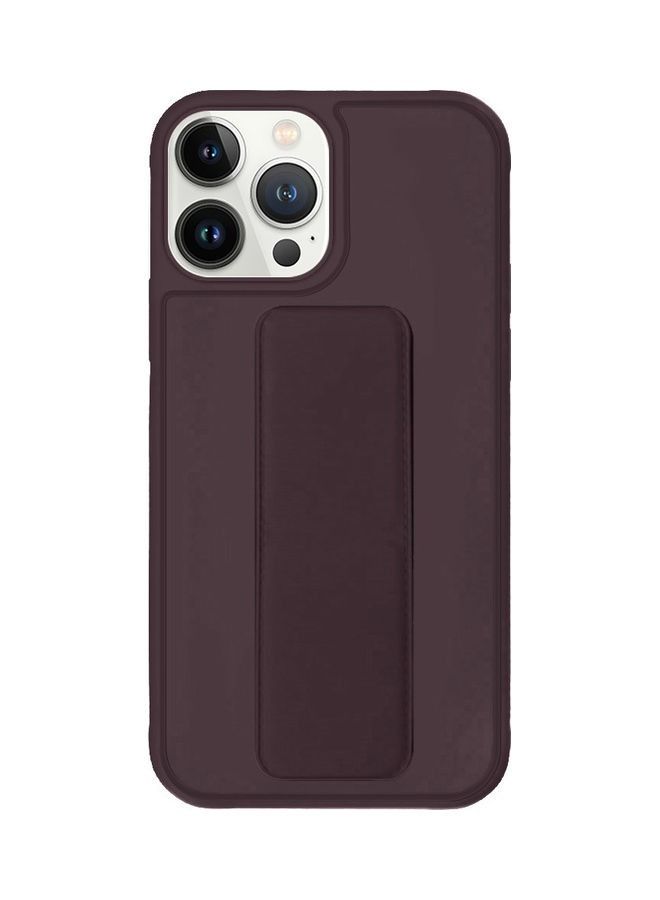 Protective Back Cover With Finger Grip Stand For iPhone 13 Pro Max Maroon - Image 1
