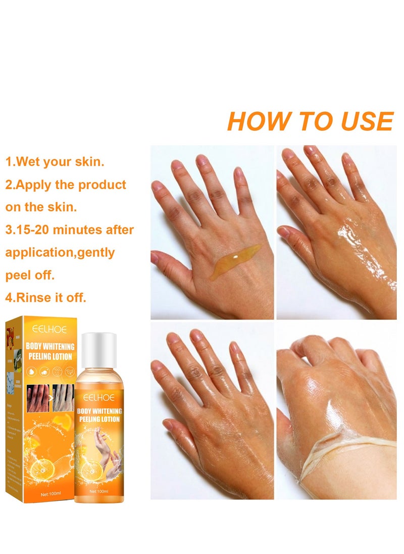 EELHOE - 100 ML Body Whitening Peeling Lotion for Dark Skin Body Exfoliation, Effectively Soften The Keratin, Improve Rough Epidermis Delay Skin Aging And Make The Skin Soft And Elastic,Whiten And Smooth - Image 1