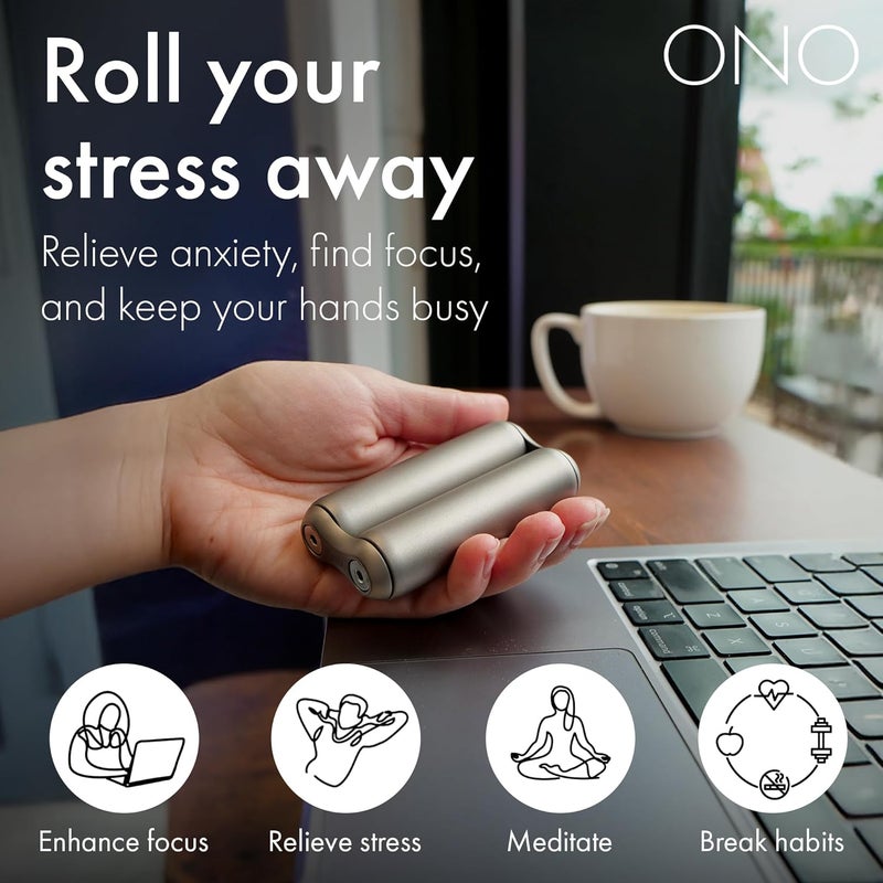 ONO Roller - Handheld Fidget Toy for Adults | Help Relieve Stress, Anxiety, Tension | Promotes Focus, Clarity | Compact, Portable Design | Titanium Junior - Image 5