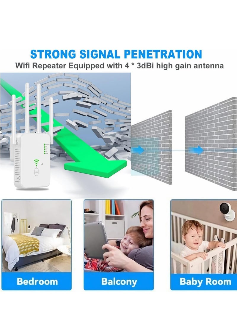 WiFi 2024 New WiFi Extender with 1200Mbps Dual Band 5GHz/2.4GHz Up to 2000 Square Feet and 30 Devices WiFi Repeater with 4 Antennas 360° Full Coverage - Image 5