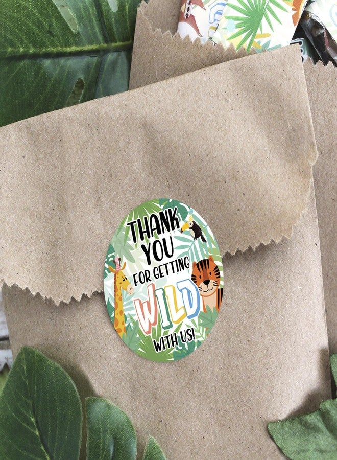 DISTINCTIVS Wild Jungle Birthday Party Thank You Stickers, Party Animal Birthday Decorations - 40 Count - Image 4