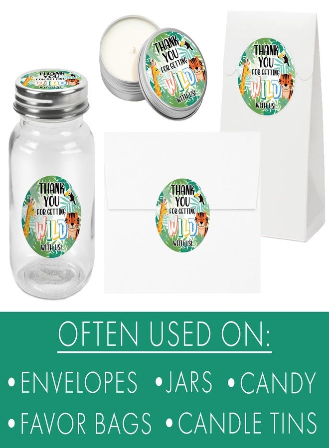 DISTINCTIVS Wild Jungle Birthday Party Thank You Stickers, Party Animal Birthday Decorations - 40 Count - Image 5