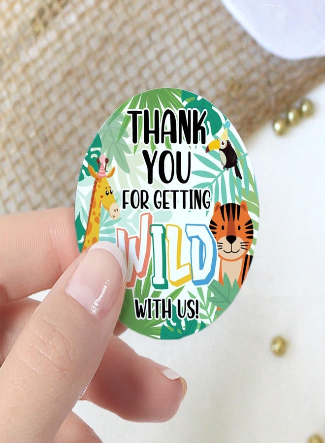DISTINCTIVS Wild Jungle Birthday Party Thank You Stickers, Party Animal Birthday Decorations - 40 Count - Image 2