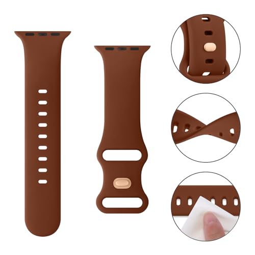 Mugust Sport Bands Compatible with Apple Watch Band 45mm 44mm 42mm, Soft Silicone Correa Wristband Replacement Strap Compatible for Apple Watch Ultra 2/Ultra SE/SE 2 iWatch Series 9 8 7 6 5 4 3 Women Men, - Image 2