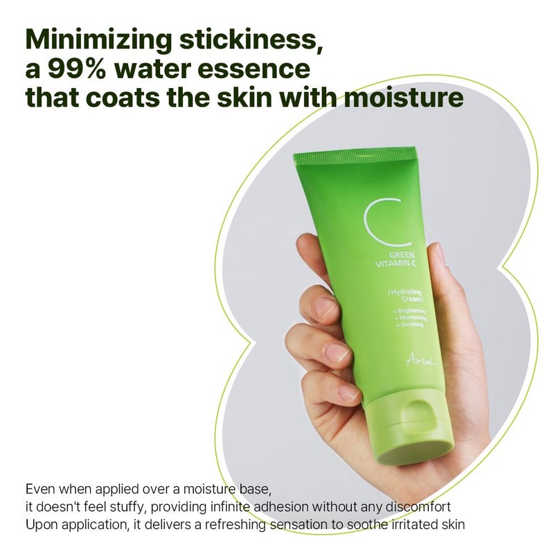 Ariul Green Vitamin C Hydrating Cream â€“ 99% Hydrating Base, Kakadu-C for Radiance, CICA & Madecassoside for Soothing, Ceramide Complex for Barrier Care, Korean Skin Care, 100g / 3.38 oz - Image 3