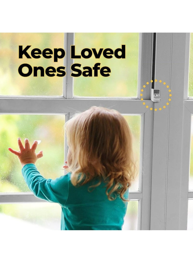 CMGTYYD 10 PCS Sliding Doors Window Locks,Aluminum Adjustable Window Restrictor Locks Punching-Free Protective Anti-Theft Lock Push Doors Child Safety Door Window Lock Patio Home Office Safety Lock  - Image 2