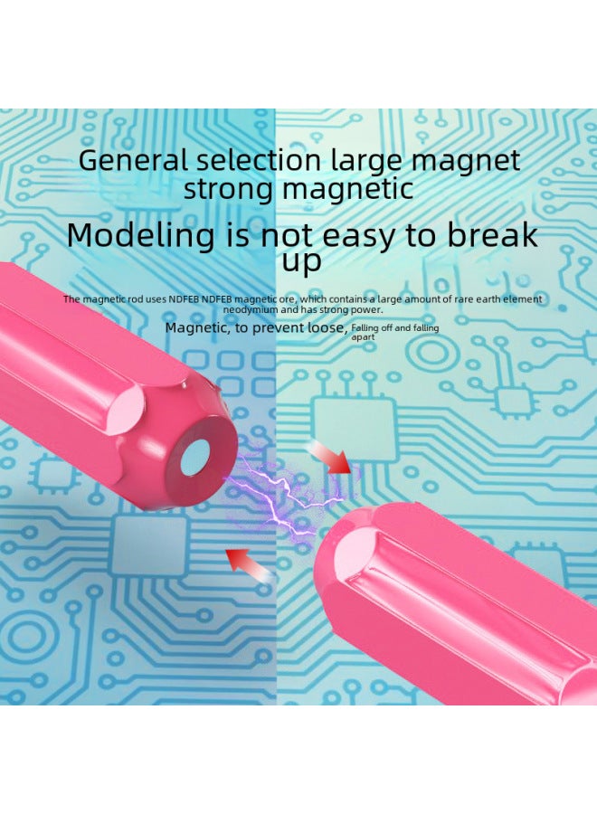 Varied Magnetic Bar Children's Building Blocks Magnetic Pieces Assembled Intelligence Puzzle Boys And Girls Baby Magnet Toys Wholesale-Color:Strong Magnet 28 Pieces In Bag  - Image 5