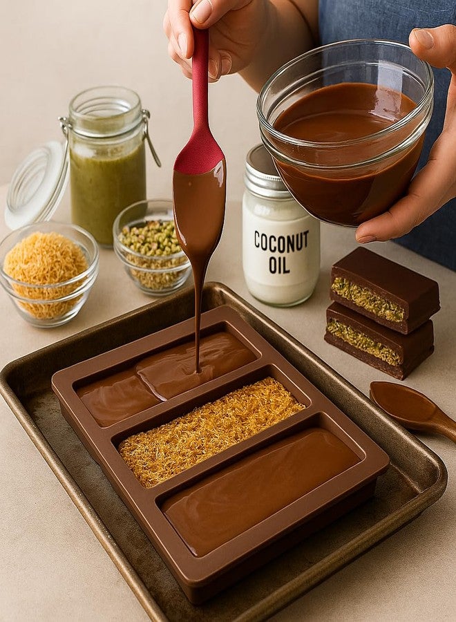 Mrs. Anderson's Baking Chocolate Mold, Non-Stick European-Grade Silicone, Triple Chocolate Bar - Image 2