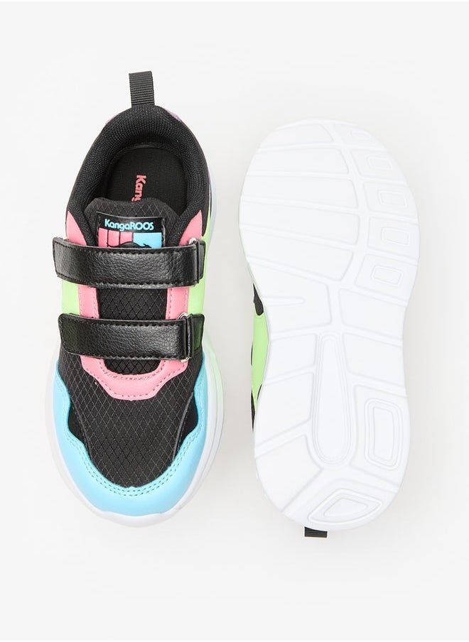 kangaROOS - Girls' Panelled Sports Shoes with Hook and Loop Closure - Image 1