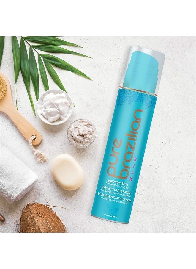 Pure Brazilian - PURE BRAZILIAN - Silk Smoothing Balm With Keratin, Hydrolyzed Silk & Coconut Oil (6.78oz) - Image 1