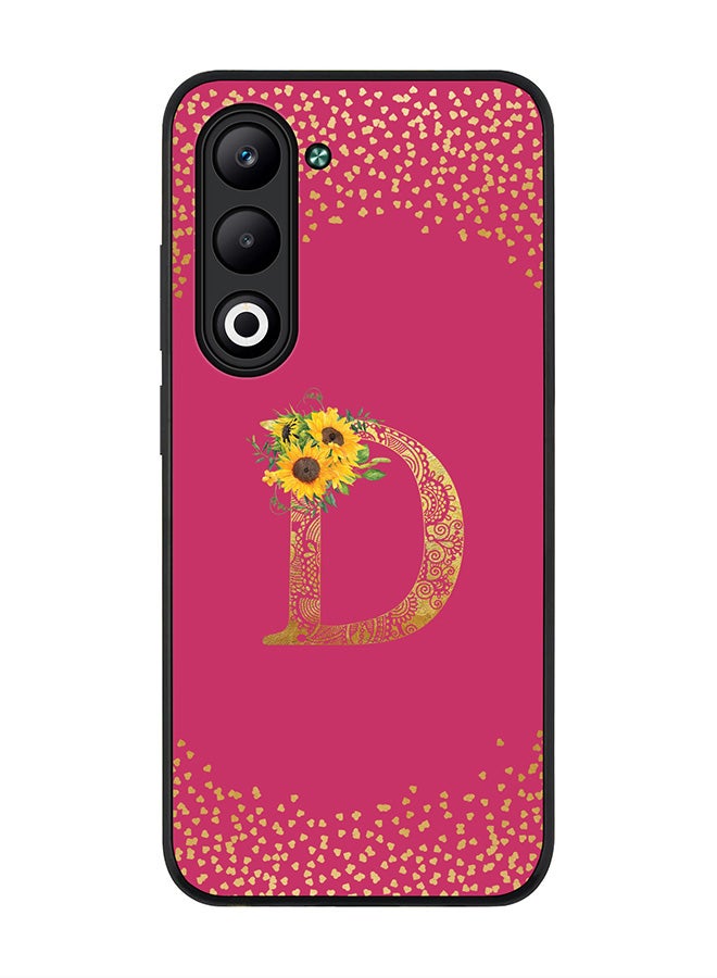 Stylizedd For Oppo A5 5G / A5 4G Case,Slim fit Camera Protection, Shockproof Thin Phone cover  - Custom Floral Monogram - D ( Deep Pink )