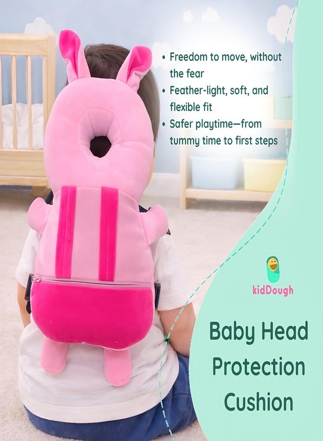KidDough Rabbit Shape Head Protector, Cushioned Backpack for Babies | 6 Months - 36 Months | Lightweight (Pink Rabbit) - Image 5