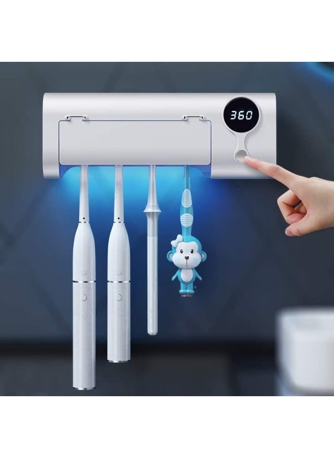 MIMORE - Toothbrush Sanitizer Toothbrush Sanitizer And Holder W Sterilization Function Uv Toothbrush Sanitizer For Bathroom Wireless Wall Mount Rechargeable - Image 1