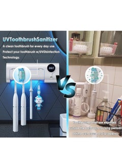 MIMORE Toothbrush Sanitizer Toothbrush Sanitizer And Holder W Sterilization Function Uv Toothbrush Sanitizer For Bathroom Wireless Wall Mount Rechargeable  - Image 3