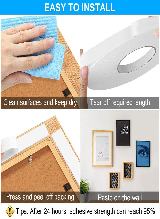 ToLanbbt Double Sided Foam Tape 1.18In x 33FT, Mounting Tape Heavy Duty, Strong Adhesive Weatherproof Seal Strips for DIY Craft Picture Poster, Car & Gap Filling Mountings, Home Office Decor (White) - Image 5
