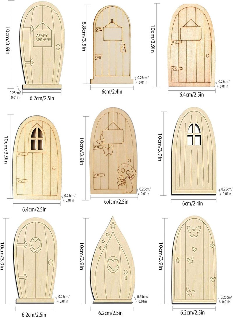 GGOOT Fairy Door Painting Garden Doors Craft - Fairy Garden Decor Fairy Garden Kit | Unpainted Miniature Tiny Door, Miniature Elf Door for Kids Painting Crafts, Tree Décor, Fairy Garden - Image 4