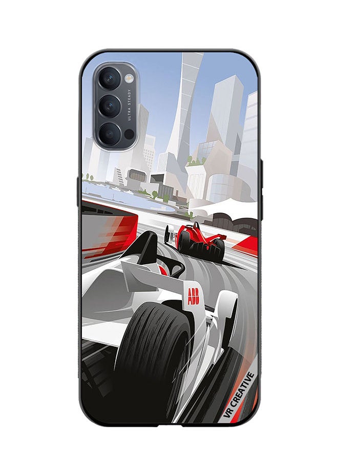 VR CREATIVE - Protective Case Cover For Oppo Reno4 Pro 5G F1 Car Racing Design Multicolour - Image 1