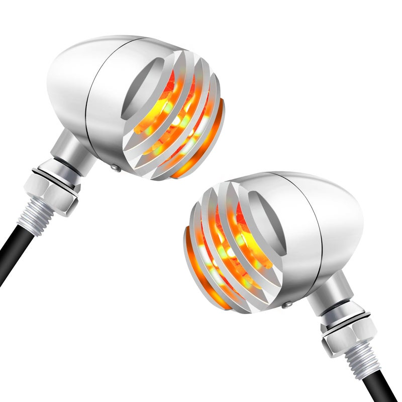 إشارات دوران LED عالمية للدراجات النارية NTHREEAUTO، مصابيح أمامية متوافقة مع هارلي داينا هوندا شادو كاواساكي فولكان ياماها بوبير سوزوكي 12 فولت للدراجات النارية