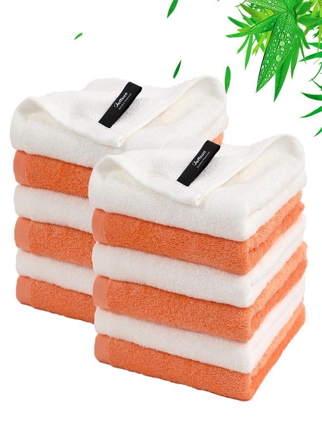 JEFFSUN Wash Cloths 12 Pack, 13x13 inch Extra Large White Face Towel on Sensitive Skin, Super Soft and Skin Friendly Bath Washcloths for Face and Body, Easy to Clean Fast Dry Facial Cleaning Cloths with Loop - Image 1
