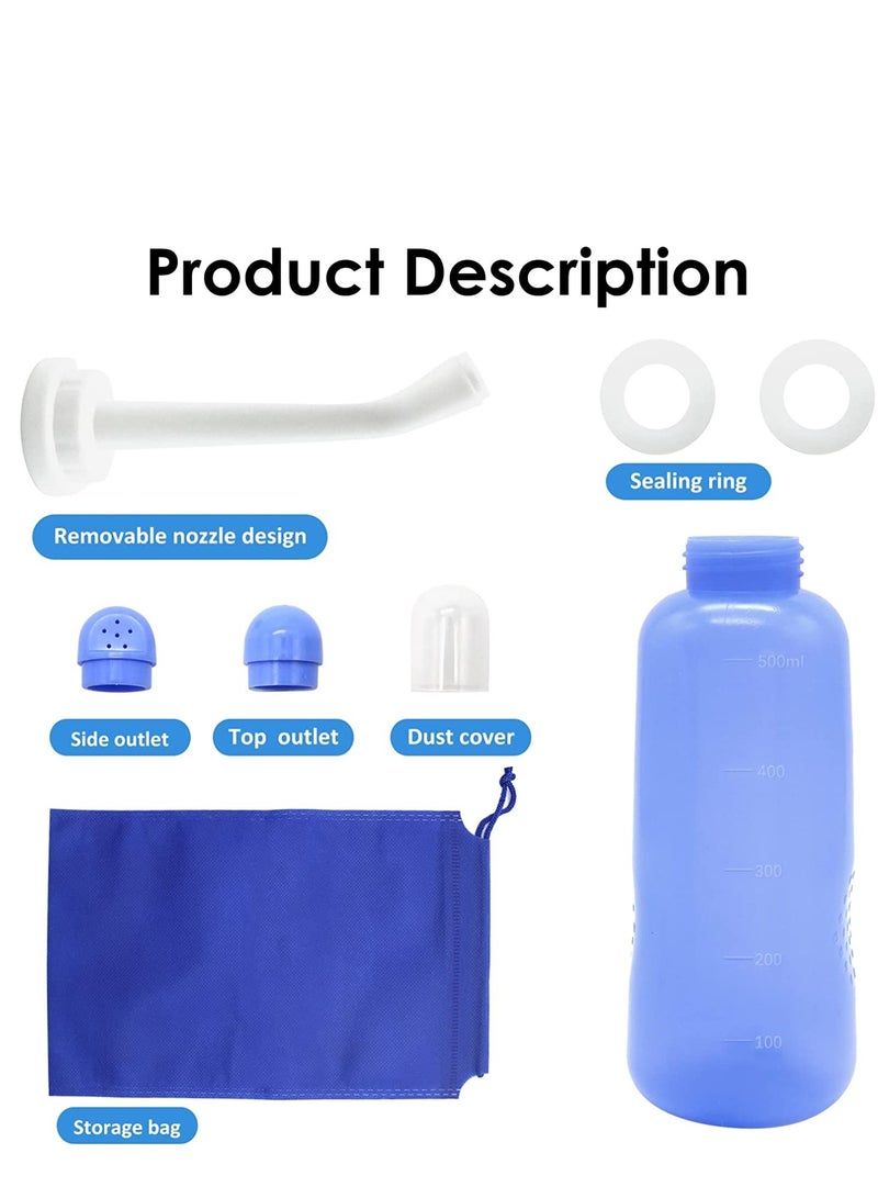 Peri Bottle Travel Shattaf,Portable Travel Bidet with Carry Bag,TPE Material Can Be Boiled, 500ml Capacity with 2 Sealing Ring,Essentials for Postpartum Perineal Care,Hemorrhoid Treatment,New Baby  - Image 3