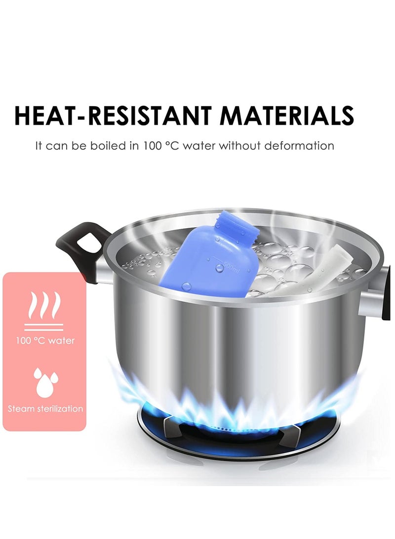 Peri Bottle Travel Shattaf,Portable Travel Bidet with Carry Bag,TPE Material Can Be Boiled, 500ml Capacity with 2 Sealing Ring,Essentials for Postpartum Perineal Care,Hemorrhoid Treatment,New Baby  - Image 5