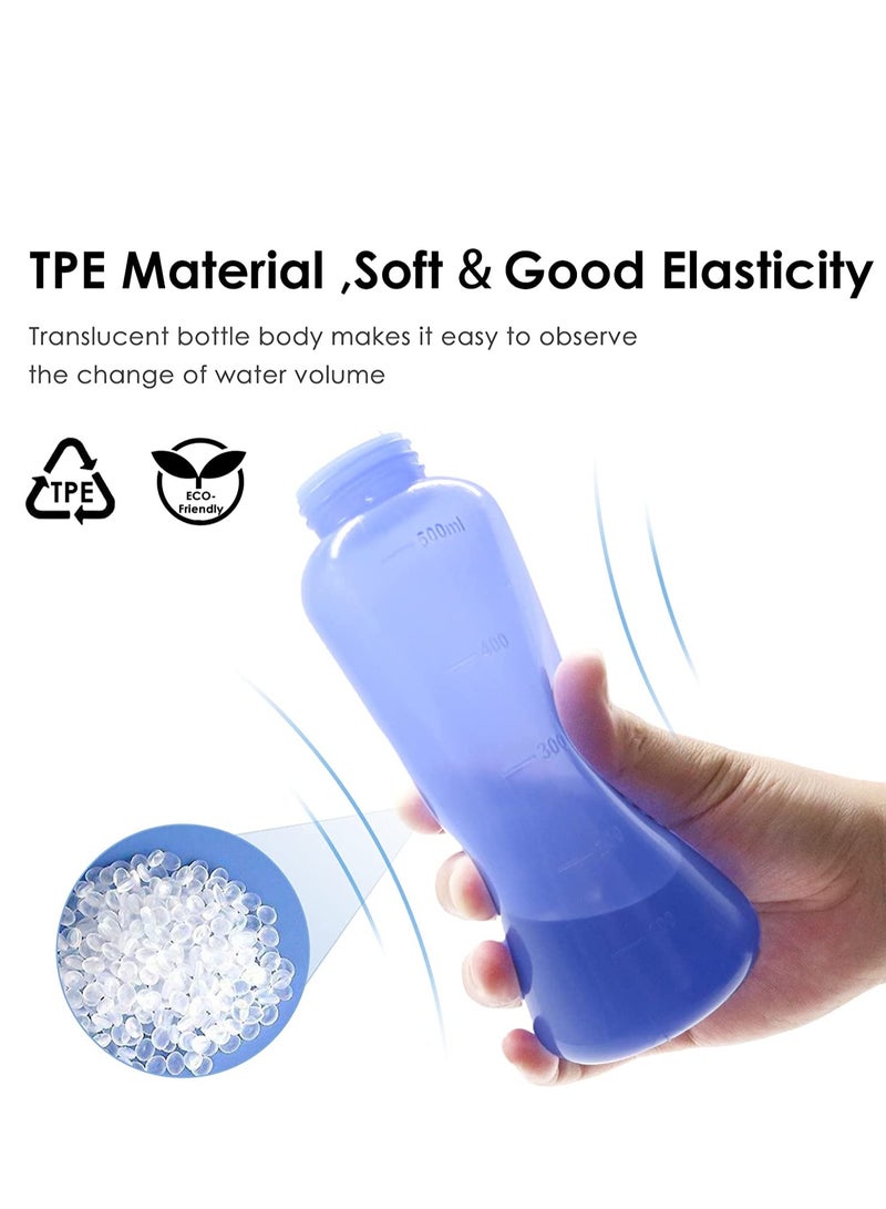 Peri Bottle Travel Shattaf,Portable Travel Bidet with Carry Bag,TPE Material Can Be Boiled, 500ml Capacity with 2 Sealing Ring,Essentials for Postpartum Perineal Care,Hemorrhoid Treatment,New Baby  - Image 2