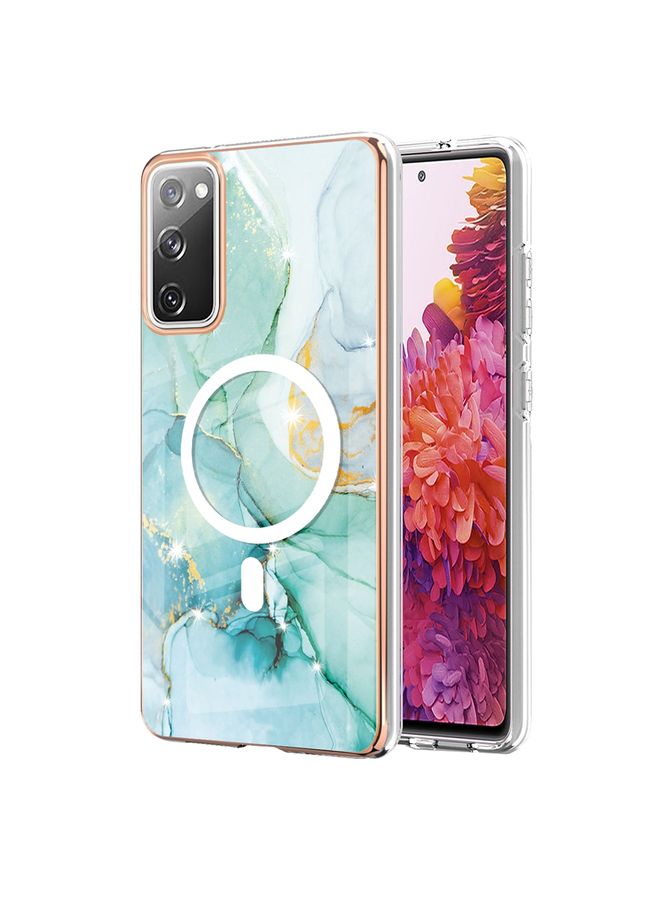 Case Cover For Samsung Galaxy S20 FE 5G&4G / S20 Lite / S20 Fan Edition Marble Pattern Dual-side IMD Magsafe TPU Phone Case Green 003