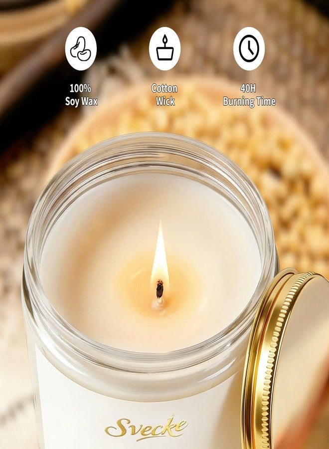 SVECKE Gardenia Scented Candle 7oz Soy Wax Jar Candle Long Burning Aromatherapy Candle for Home Bedroom Gift for Women Men Housewarming New Home Gift - Image 2