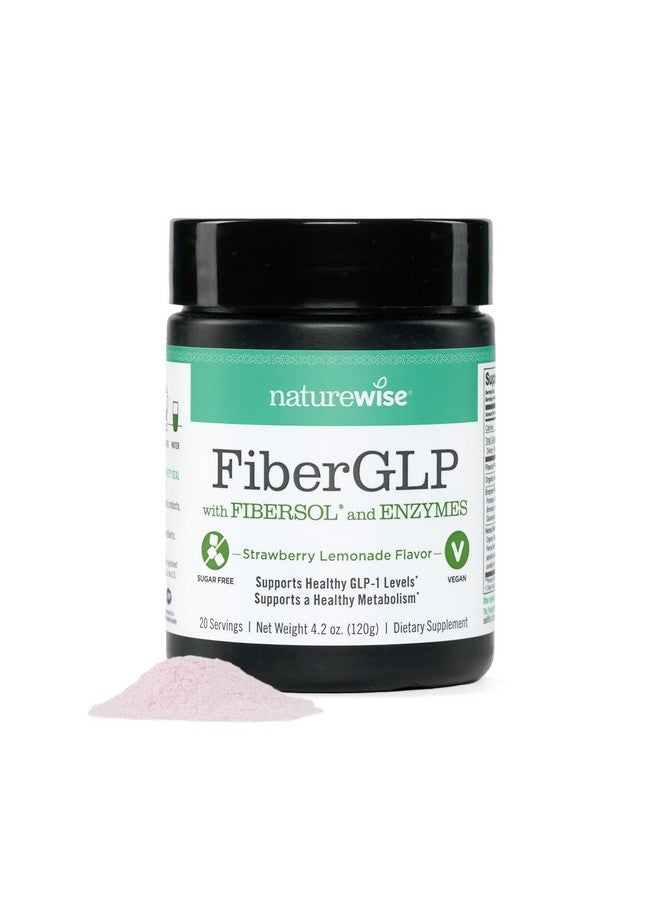 NatureWise NatureWise FiberGLP Powder - High Fiber GLP-1 Supplement - Supports GLP-1 Levels & Satiety* with Clinically Proven Fibersol® - Vegan & Sugar Free - Strawberry Lemonade Flavor - 4 oz[20 Servings] - Image 1