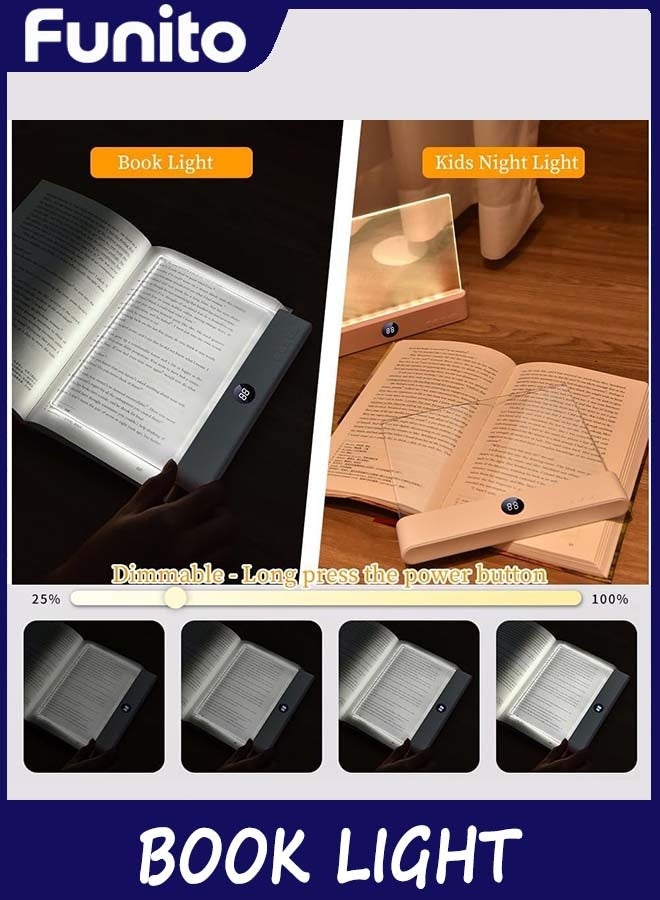 Funito Book Light - Rechargeable LED Reading Flat Clip on Night Light with 3 Colors & Timer Lamp for in Bed - Gifts for Readers Lovers Kids Women Men (White) - Image 5