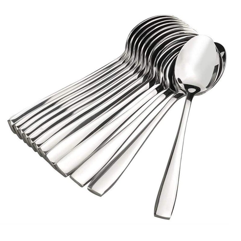 SAMEERSALES Steel Tea Spoon Set Premimum Quality Stainless Cutlery Set Multipurpose Table Spoon for Kitchen Pack of 10 Spoon