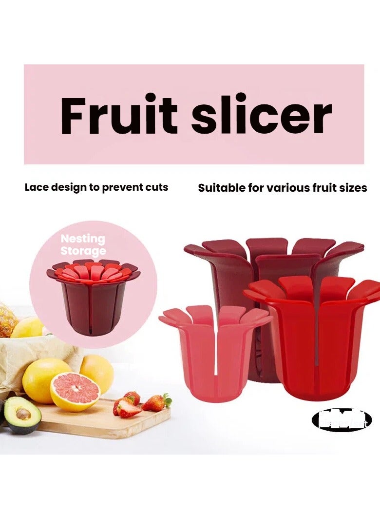 general Round Fruit Slicer Evenly Cuts Fruits and Vegetables into Eight Pieces Home Kitchen Three-Piece Set Convenient Corer and Slicer - Image 4