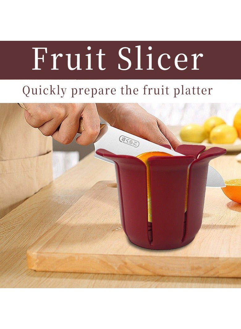 general Round Fruit Slicer Evenly Cuts Fruits and Vegetables into Eight Pieces Home Kitchen Three-Piece Set Convenient Corer and Slicer - Image 2