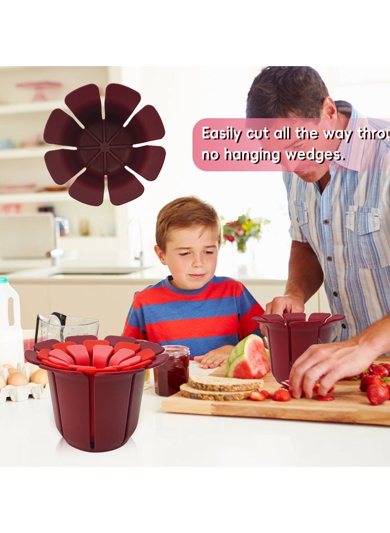 general Round Fruit Slicer Evenly Cuts Fruits and Vegetables into Eight Pieces Home Kitchen Three-Piece Set Convenient Corer and Slicer - Image 3